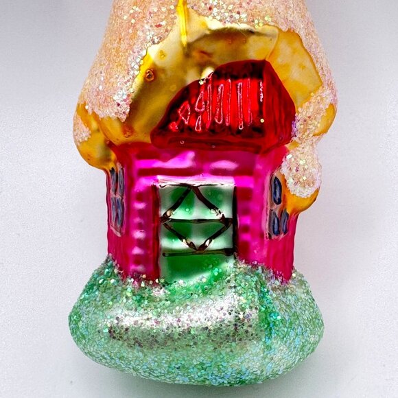 Christopher Radko Ice House 4" Glass Christmas Ornament Snow Glittery Vintage - Picture 9 of 9